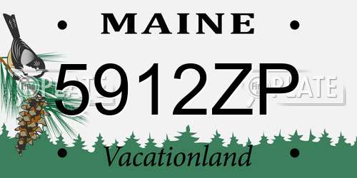 5912ZP Maine License Plate