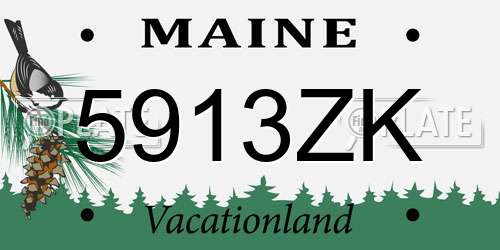 5913ZK Maine License Plate