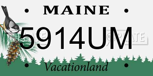 5914UM Maine License Plate