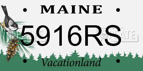 5916RS Maine License Plate