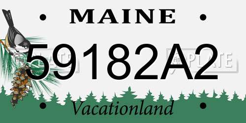 59182A2 Maine License Plate