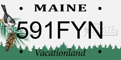 591FYN Maine License Plate