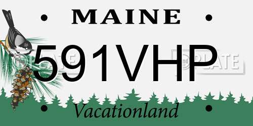 591VHP Maine License Plate