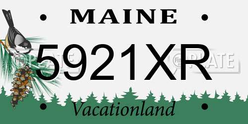 5921XR Maine License Plate