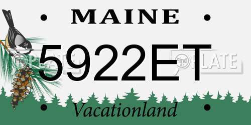 5922ET Maine License Plate
