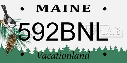 592BNL Maine License Plate