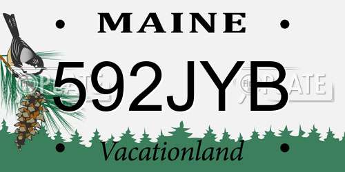 592JYB Maine License Plate