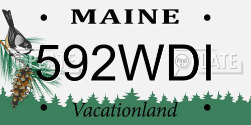 592WDI Maine License Plate