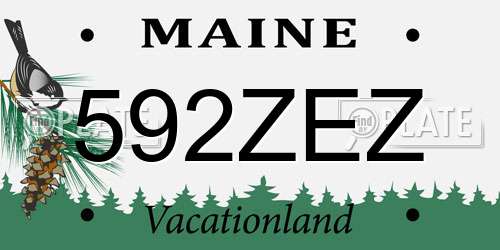592ZEZ Maine License Plate