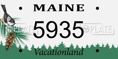 5935 Maine License Plate