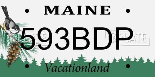 593BDP Maine License Plate