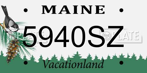5940SZ Maine License Plate