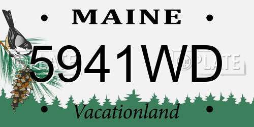5941WD Maine License Plate