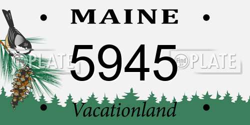 5945 Maine License Plate