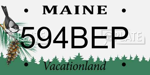 594BEP Maine License Plate