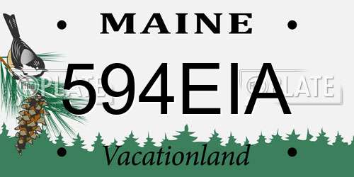 594EIA Maine License Plate