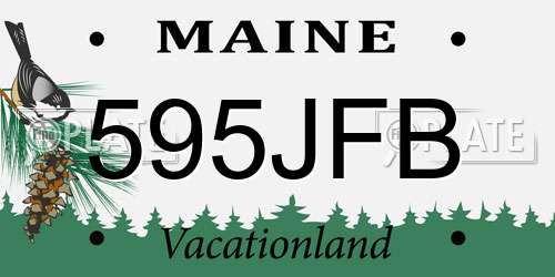 595JFB Maine License Plate