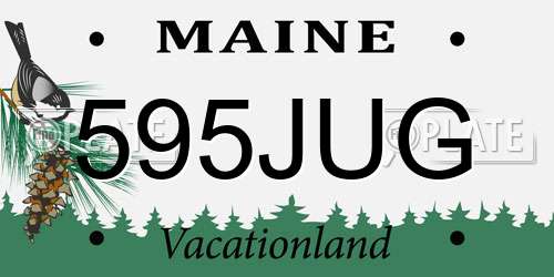 595JUG Maine License Plate