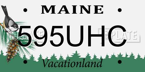595UHC Maine License Plate
