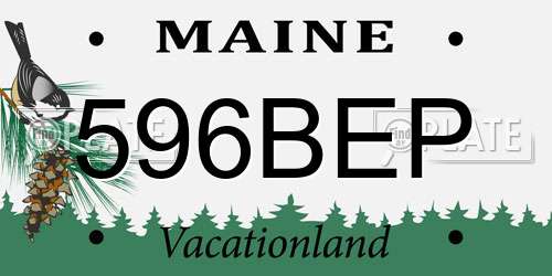 596BEP Maine License Plate
