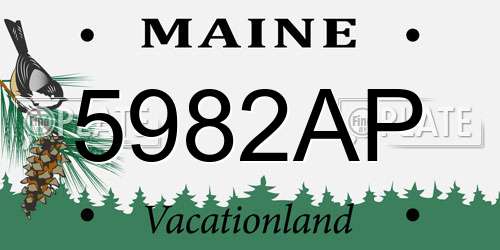 5982AP Maine License Plate
