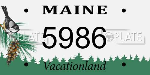 5986 Maine License Plate
