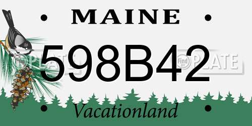 598B42 Maine License Plate