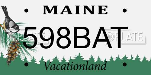 598BAT Maine License Plate