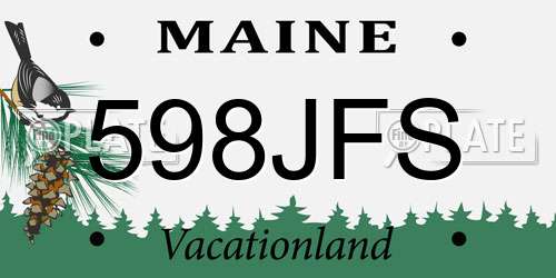 598JFS Maine License Plate