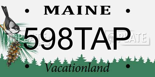 598TAP Maine License Plate