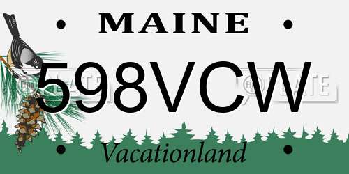 598VCW Maine License Plate