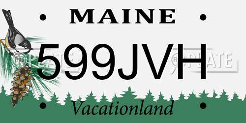 599JVH Maine License Plate