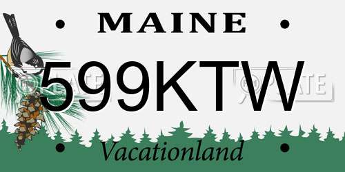 599KTW Maine License Plate