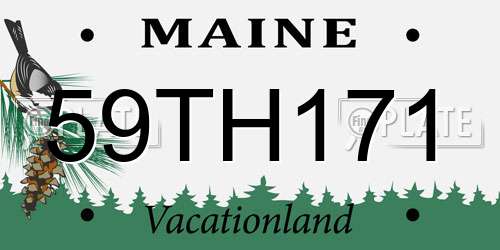 59TH171 Maine License Plate