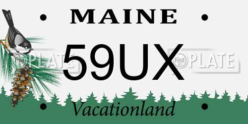 59UX Maine License Plate