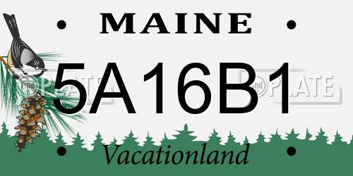 5A16B1 Maine License Plate