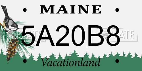 5A20B8 Maine License Plate