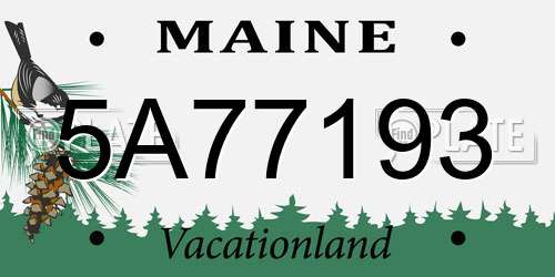 5A77193 Maine License Plate