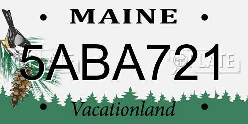 5ABA721 Maine License Plate