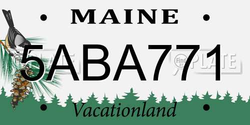 5ABA771 Maine License Plate