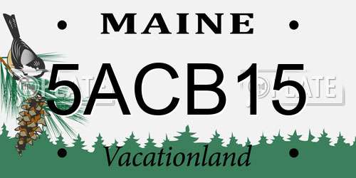 5ACB15 Maine License Plate