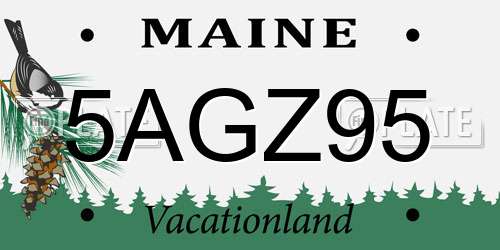 5AGZ95 Maine License Plate