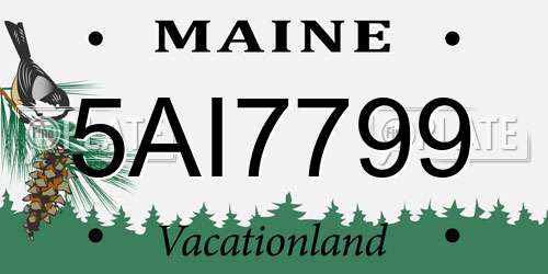 5AI7799 Maine License Plate