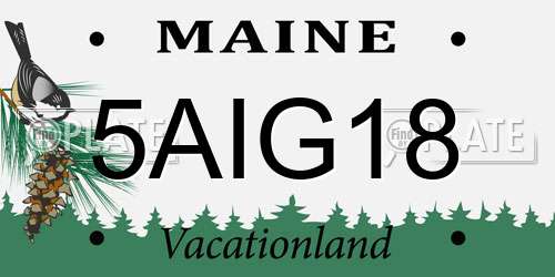 5AIG18 Maine License Plate