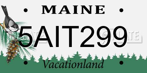 5AIT299 Maine License Plate