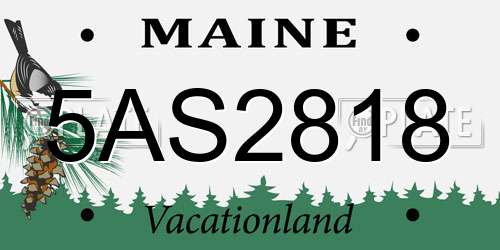 5AS2818 Maine License Plate