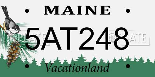 5AT248 Maine License Plate