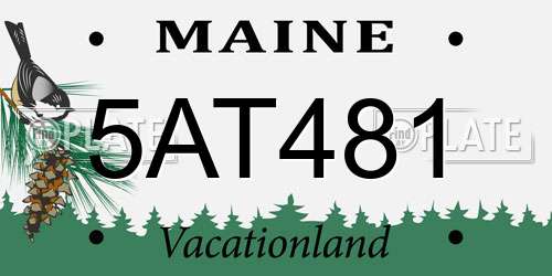 5AT481 Maine License Plate