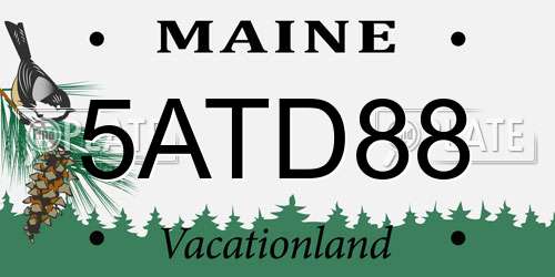 5ATD88 Maine License Plate