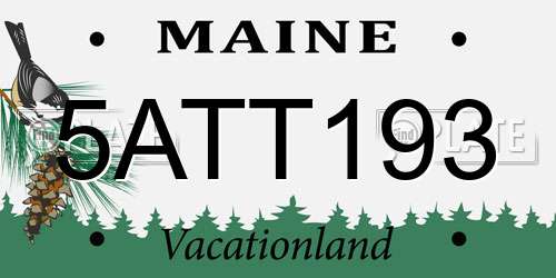 5ATT193 Maine License Plate